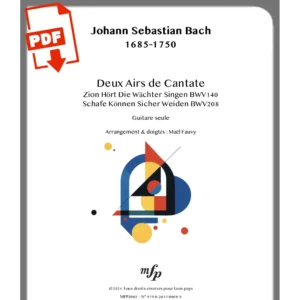 Présentation - Format PDF - Deux Airs de Cantates : Zion Hört Die Wächter Singen BWV140, Schefe Können SIcher Weiden BWV208 - Jean Sébastien Bach