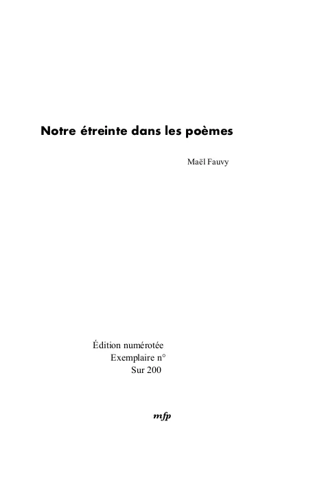 Maël Fauvy - Notre Étreinte dans les Poèmes | Poésie | Papier - Édition numérotée limitée – Image 3
