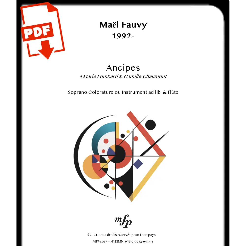 Présentation - Format PDF - Ancipes pour Voix et Flûte - Fauvy Maël