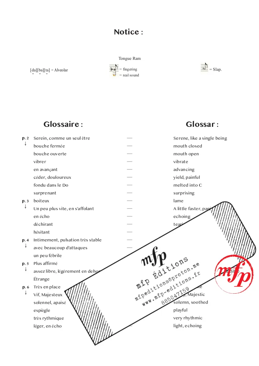 Présentation - Notice - Ancipes pour Voix et Flûte - Fauvy Maël