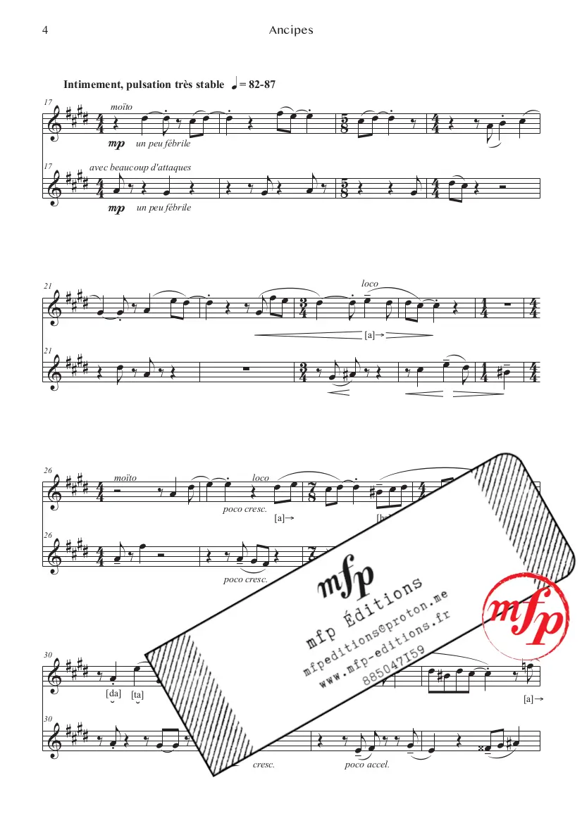 Présentation - Page4 - Ancipes pour Voix et Flûte - Fauvy Maël
