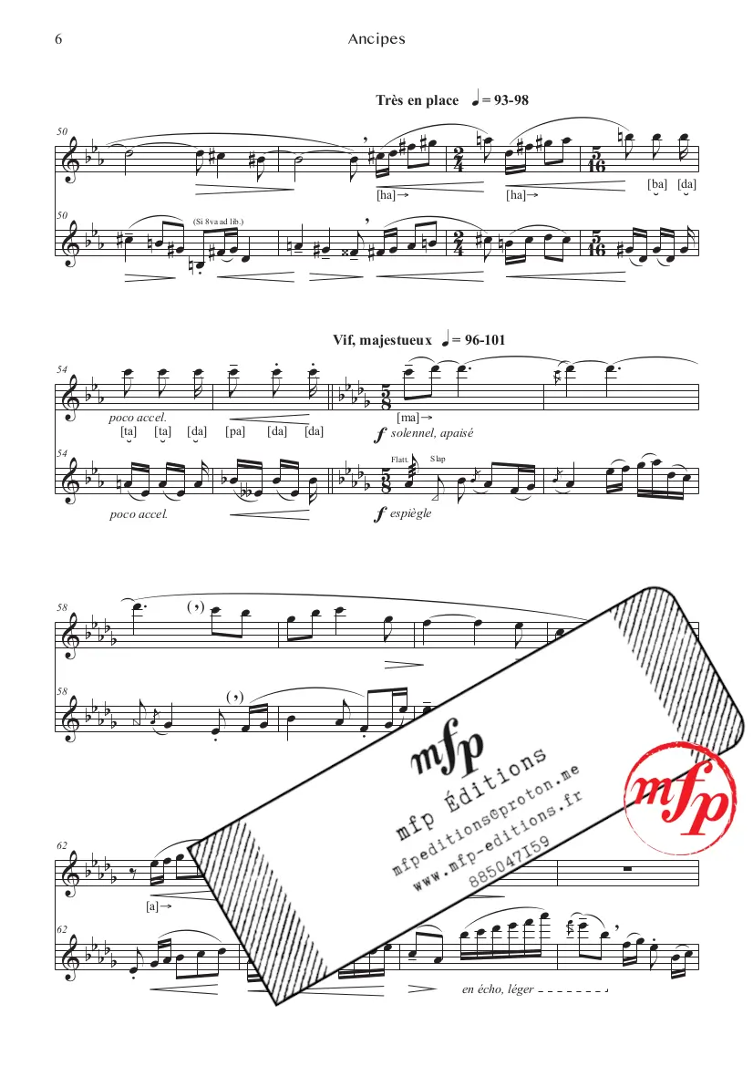 Présentation - Page6 - Ancipes pour Voix et Flûte - Fauvy Maël