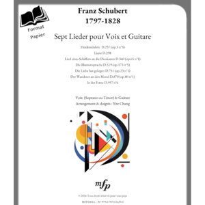 SCHUBERT - Sept Lieder | Voix & Guitare | Papier