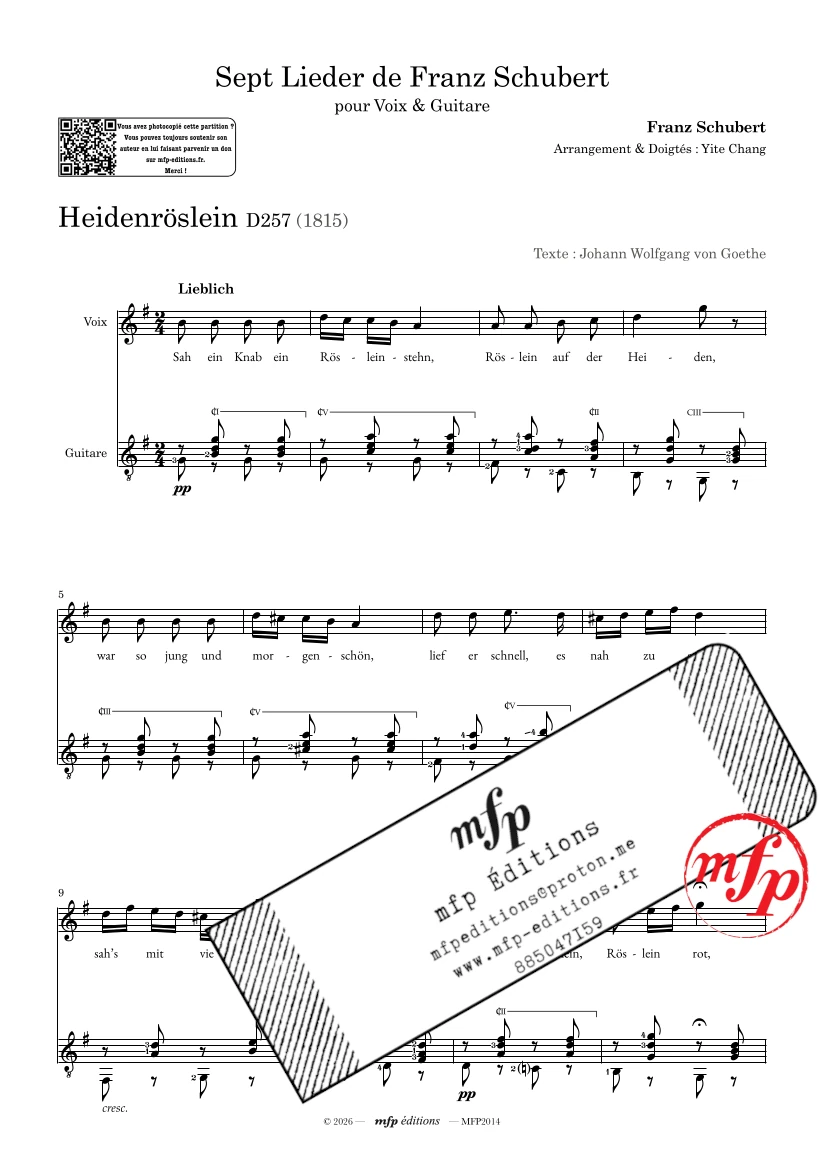 SCHUBERT - Sept Lieder | Voix & Guitare | PDF - Image 3