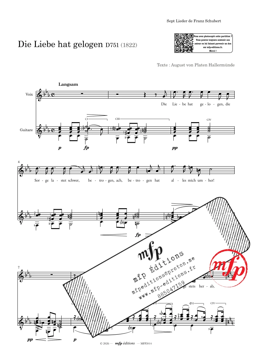 SCHUBERT - Sept Lieder | Voix & Guitare | PDF - Image 8